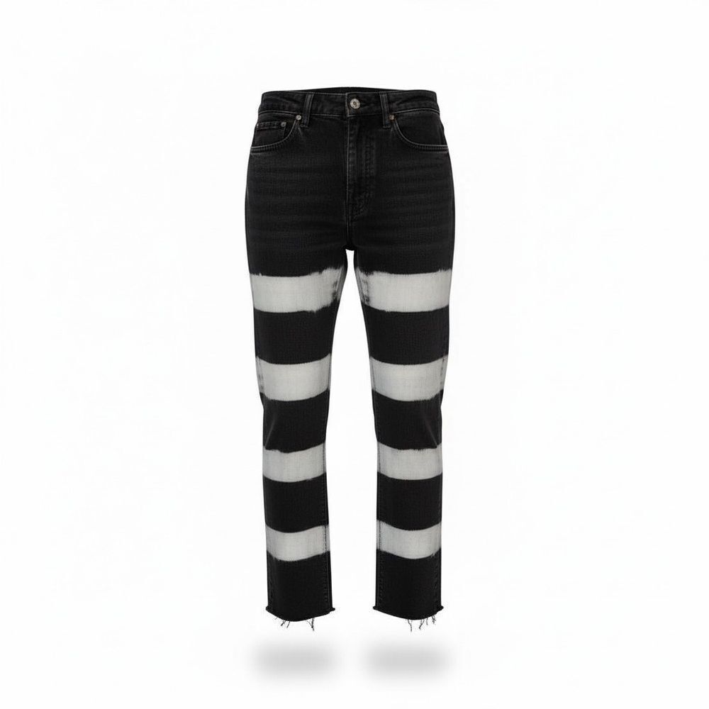 Zara Raw Hem Tie Dye Straight Leg Jeans